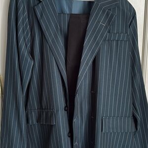 Spirit Men's Navy Pinstripe Suit Jacket for Adams family Gomez Halloween
